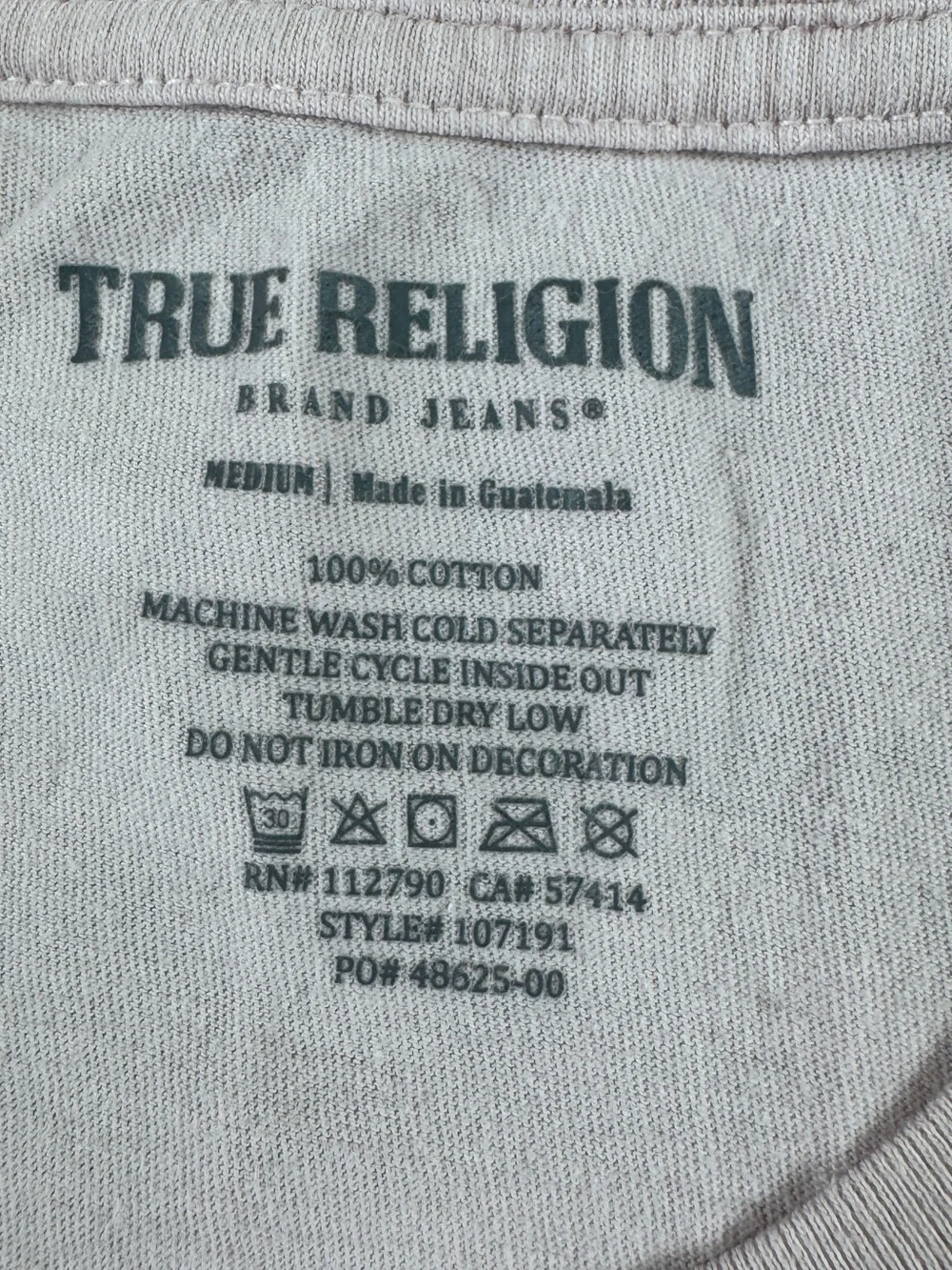 True Religion Buddha Guitar Graphic Tee Pink Logo T Shirt Mens Medium Y2K